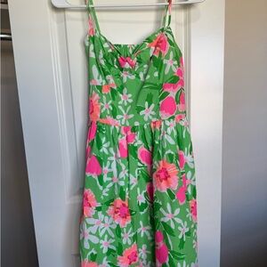 Lilly Pulitzer Green and Pink Sun Dress